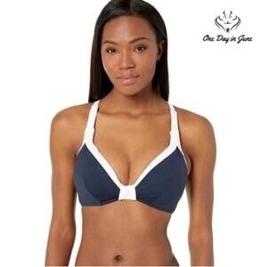 SeaFolly Block Party F Cup Halter Bikini Top Size 6